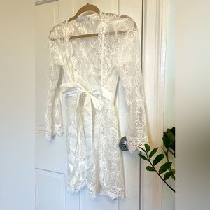 Bridal White Lace Swim Cover Up